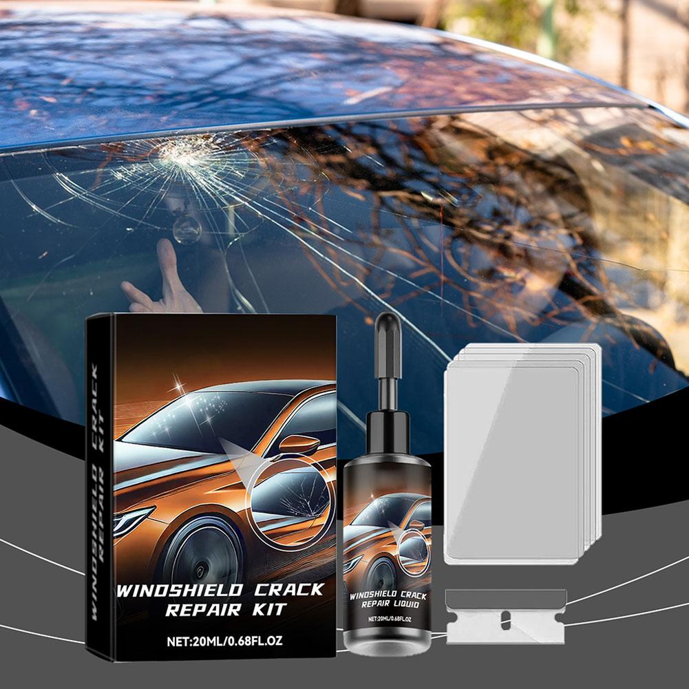 Windschutzscheiben-Rissreparaturflüssigkeit, Autofenster-Reparaturharz-Kratzwerkzeug, Glashärtungskit, Glaspflege-Werkzeug Klebstoff, Riss R A3W9