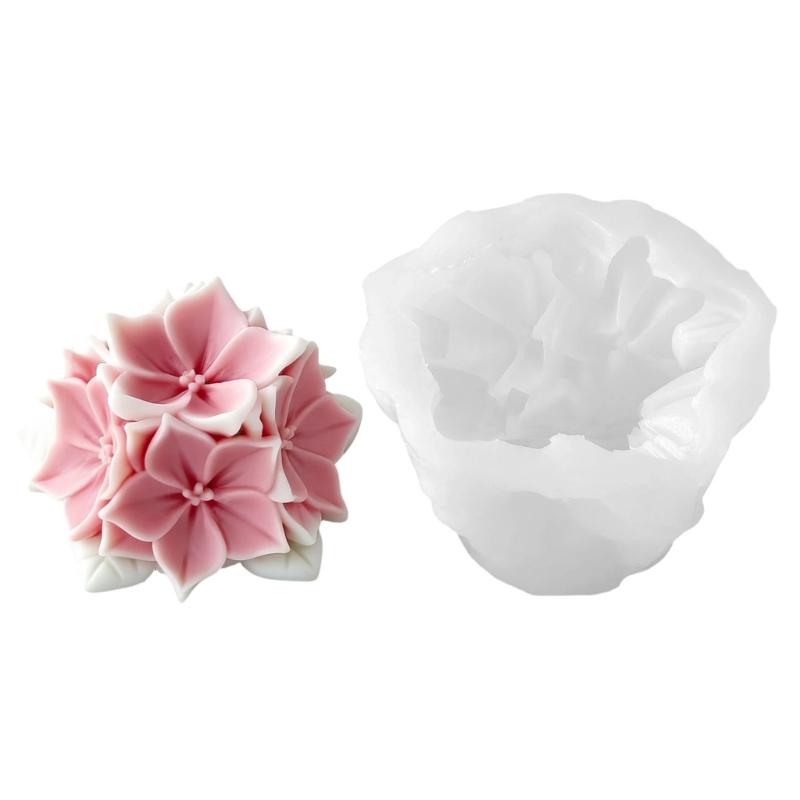 Detailed Hydrangea Designs Silicone Mould For Handmade Candle Soap And Desserts Easy To Cleaning