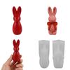 3D Rabbit Candle Silicone Mold Resin DIY Easter Bowknot Texture Cute Home Decorations Simple Design for Crafting