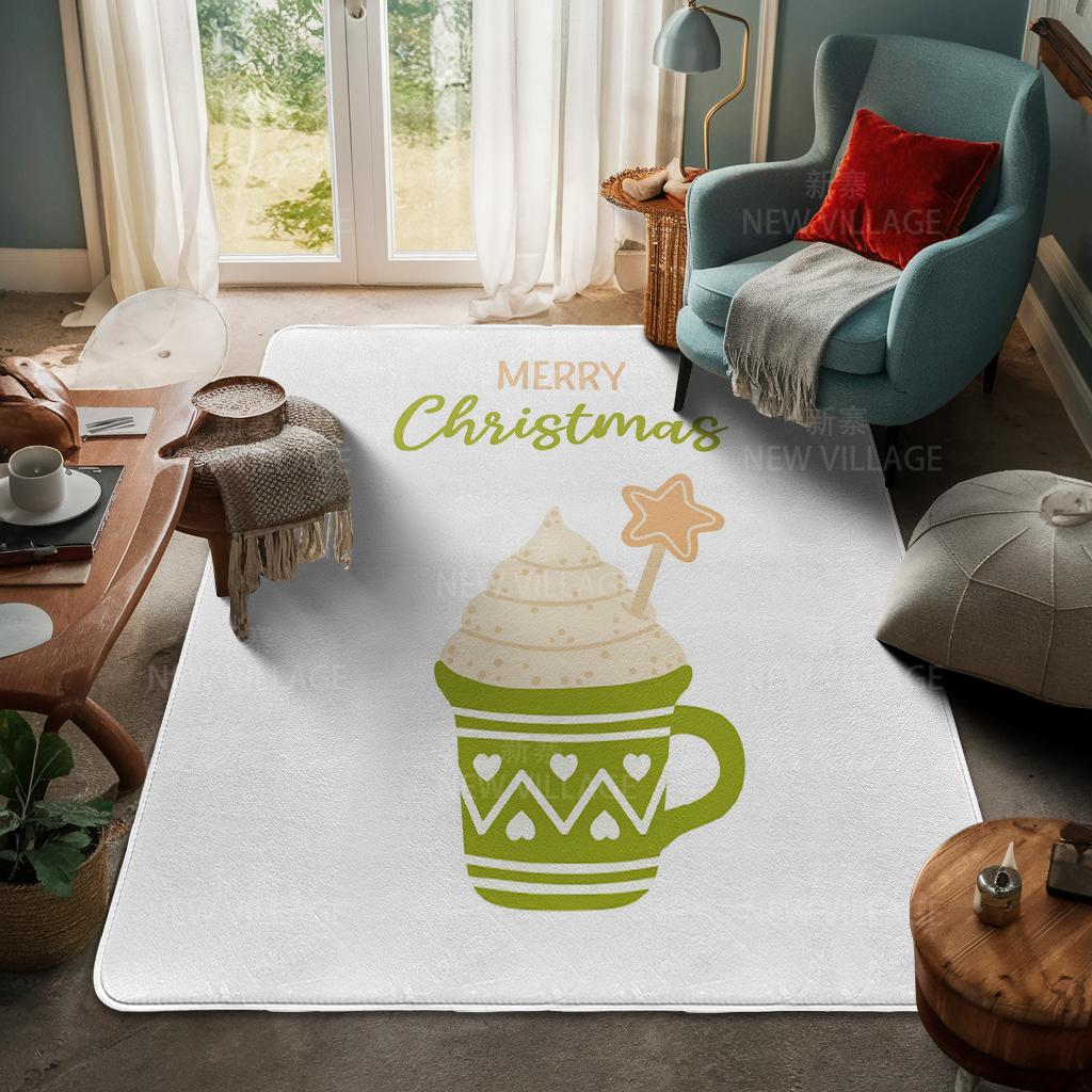 House Entrance Carpet Home Door Mat Living Room Bath Foot Bathroom Non-slip Water Absorption Rugs Bath Merry Christmas Winter