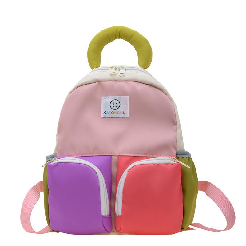 Trendy Lightweight Children's Backpack In Blue Pink And Green For Kindergarten Students