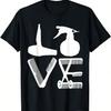 Hair Dryer Mirror Comb Love Funny Stylist Hairdresser Gift T-Shirt