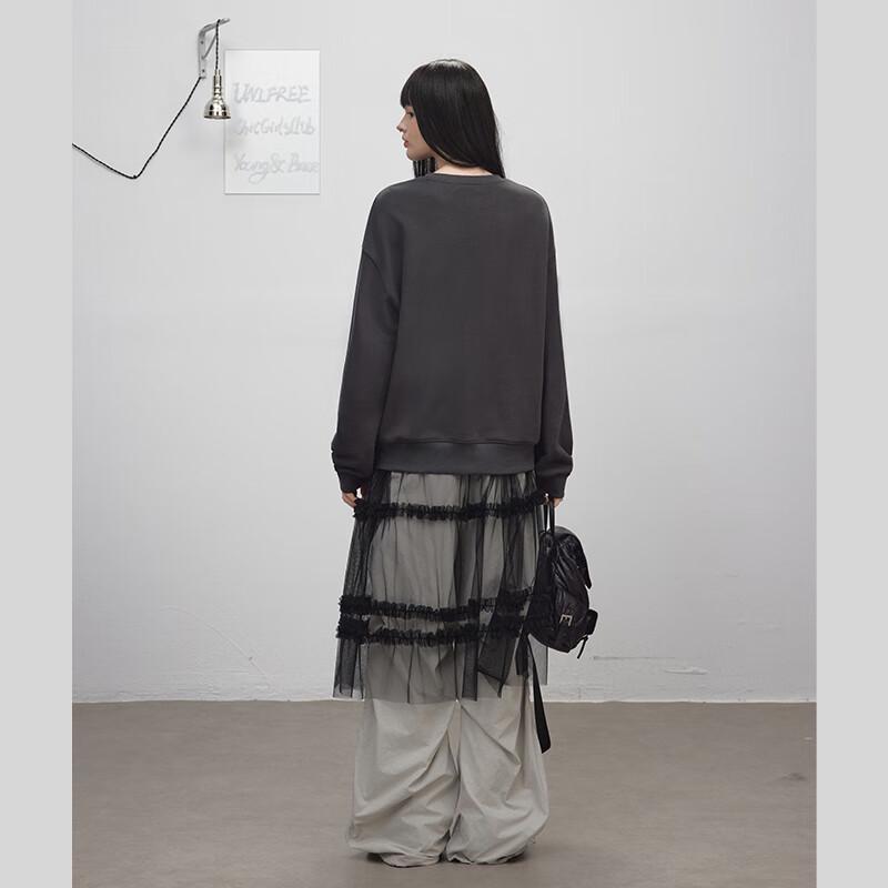 UNIFREE Dark Girl Sweet Cool Print Loose Sweatshirt