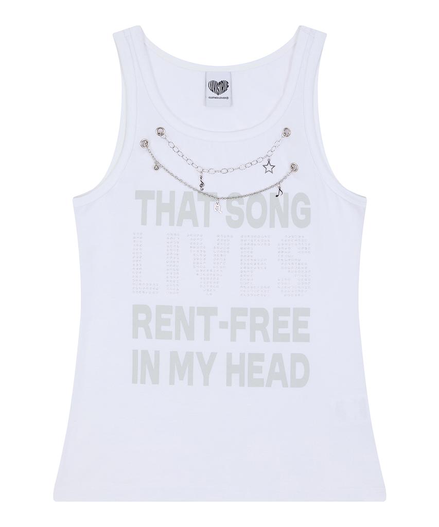 LUVISTRUE Sy Necklace Song Sleeveless Tee(White)