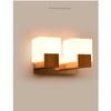 Modern Led Wooden Wall Lamps Nordic Frosted Glass Wood Lights Sconce Hallway Aisel Hotel Bedroom Minimalist Solid Wood Corridor