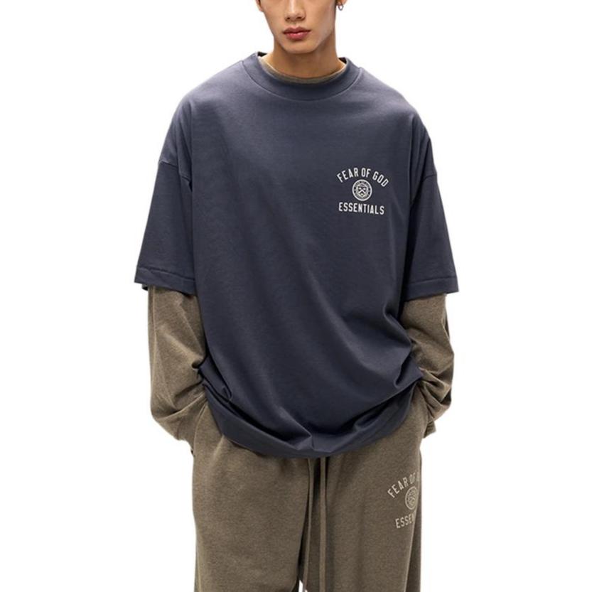 Fear of God Essentials Jersey Crewneck Tričko Námořnické Pánské Topy Modré 125HO244194F