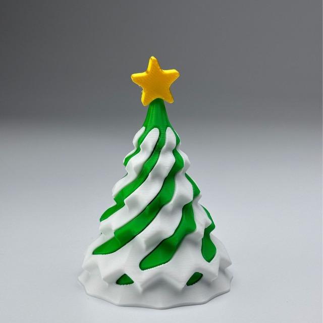 3D Printed Spiral Cone Christmas Ornament - Small Funny Passthrough Fidget Toy, Festive Xmas Gift for Family