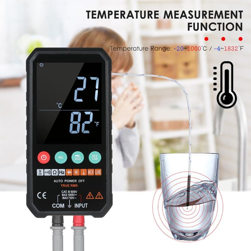 Digital Multimeter Large Screen Universal Tester for Testing Voltage Current Resistance Diodes Capacitance Temperature
