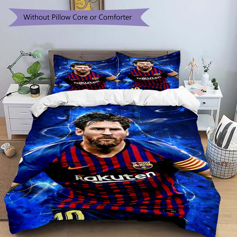 Leo Messi Fc Barcelona Print 3Pcs Bedding Setduvet Cover With 2 Bedropillowcase Home Birthday Gift