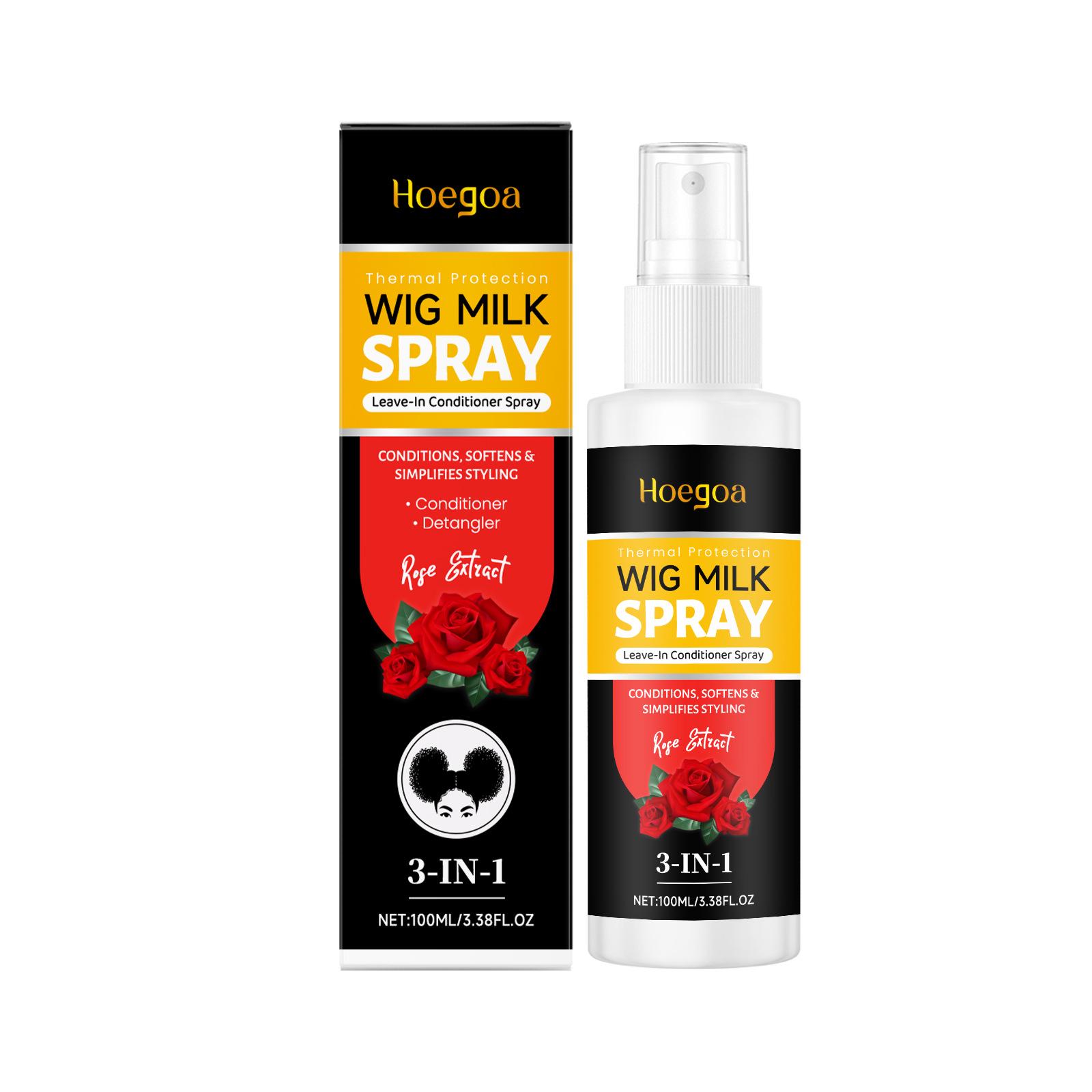 HOEGOA Three-in-One Leave-in Hair Care Spray: Moisturizes, Smooths, and Gently Cares for Wigs and Hair.