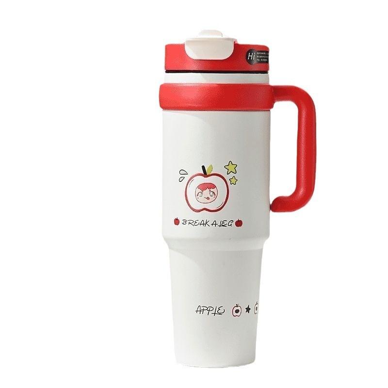 

Cat 1000ml Insulated Travel Mug With Handle For Office And Outdoors Apple Red