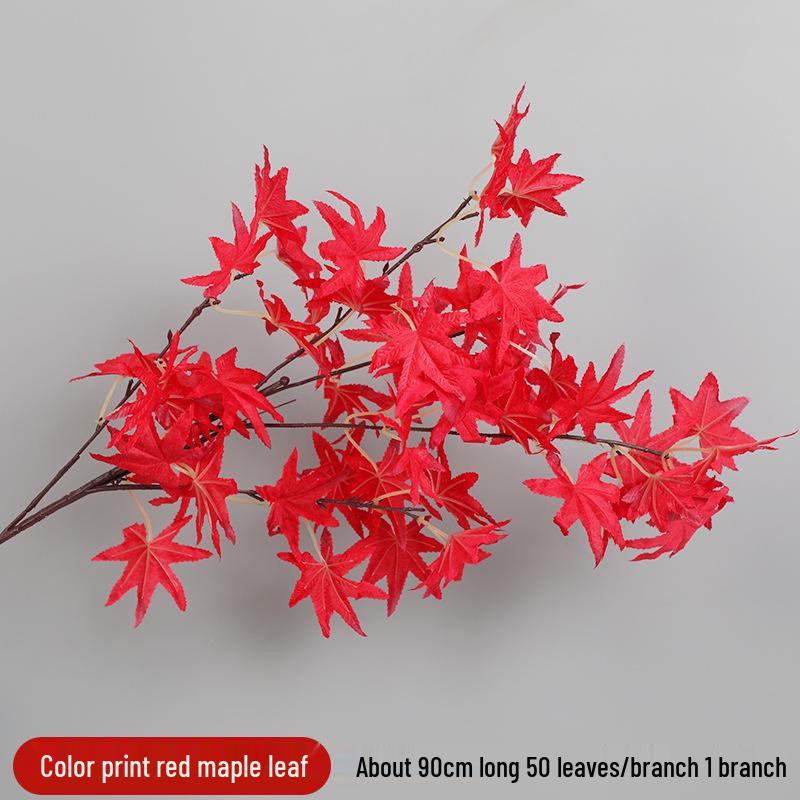 Artificial Red Maple Leaf Branch for Decoration and Landscaping
