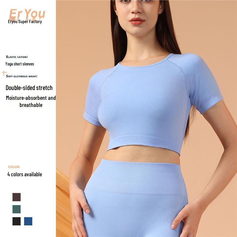 

Cross-Border Sport Set: Short Sleeve & Shorts Slim Fit for Spring/Summer Running & Yoga Large рожевий