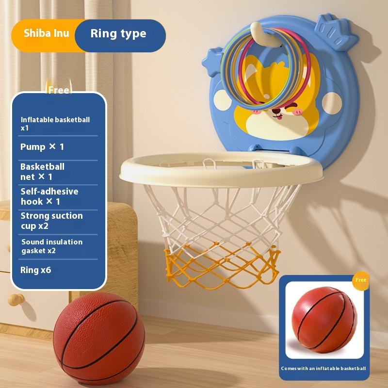 1 Set Athletic Cartoon Animal Basketball Board Foldable With Mini Basketball Training Toy For Kids Hanging Mini Basketball Hoop