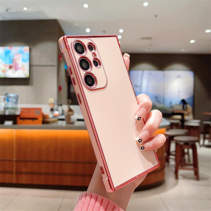 

Подходит для Samsung S25 Ultra Гальванизированный Чехол для Мобильного Телефона S24 Модный S23 Однотонный A54 Полностью Закрывающий A16 Противоударный Мягкий Чехол S25Edge