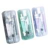 Dual-Use Compass Ruler Set with Pen Holder & Case for Primary Students - Portable Exam Stationery