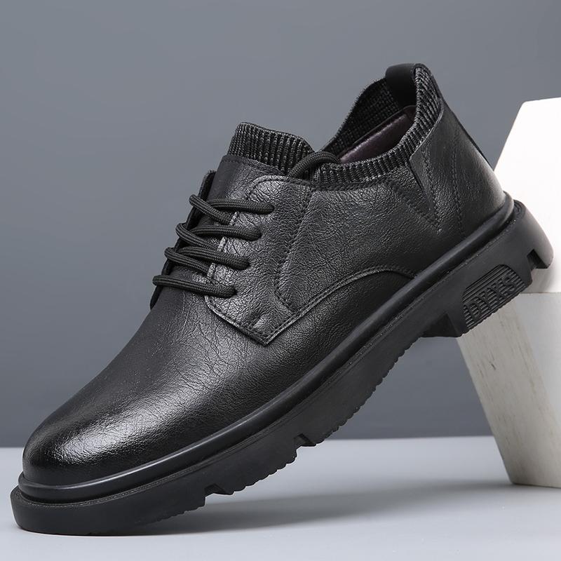 

Модные зимние теплые деловые кожаные туфли для мужчин Обувь ручной работы Повседневная обувь из натуральной кожи для мужчин Нескользящие уличные мокасины Кроссовки 48 чёрный