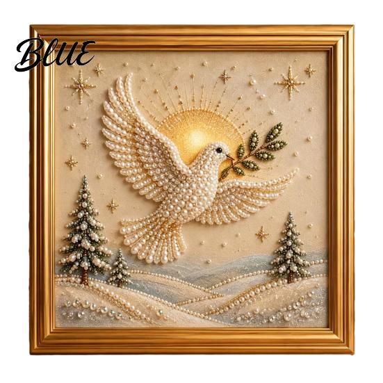 Christmas Gem Art DIY Faux Pearl Kit Winter Scene Painting Wall Decoration 3D Sparkling Animal Craft Kit for Adults Holiday Decor Supplies
