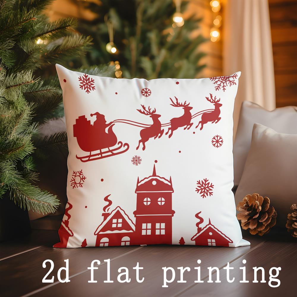Heimdeko Weihnachtlich-Thematische Dekorative Kissenbezüge für Zuhause Muster Kissenbezug Geeignet für Sofa Schlafzimmer Auto Kissenbezug