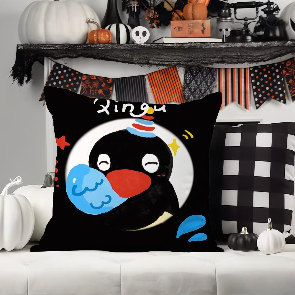 Cartoon cute P-Pingu Pillow Case Office Cushions Suitable For Sofa Car Bedroom Decorative Cushion Cover 12x12Inch