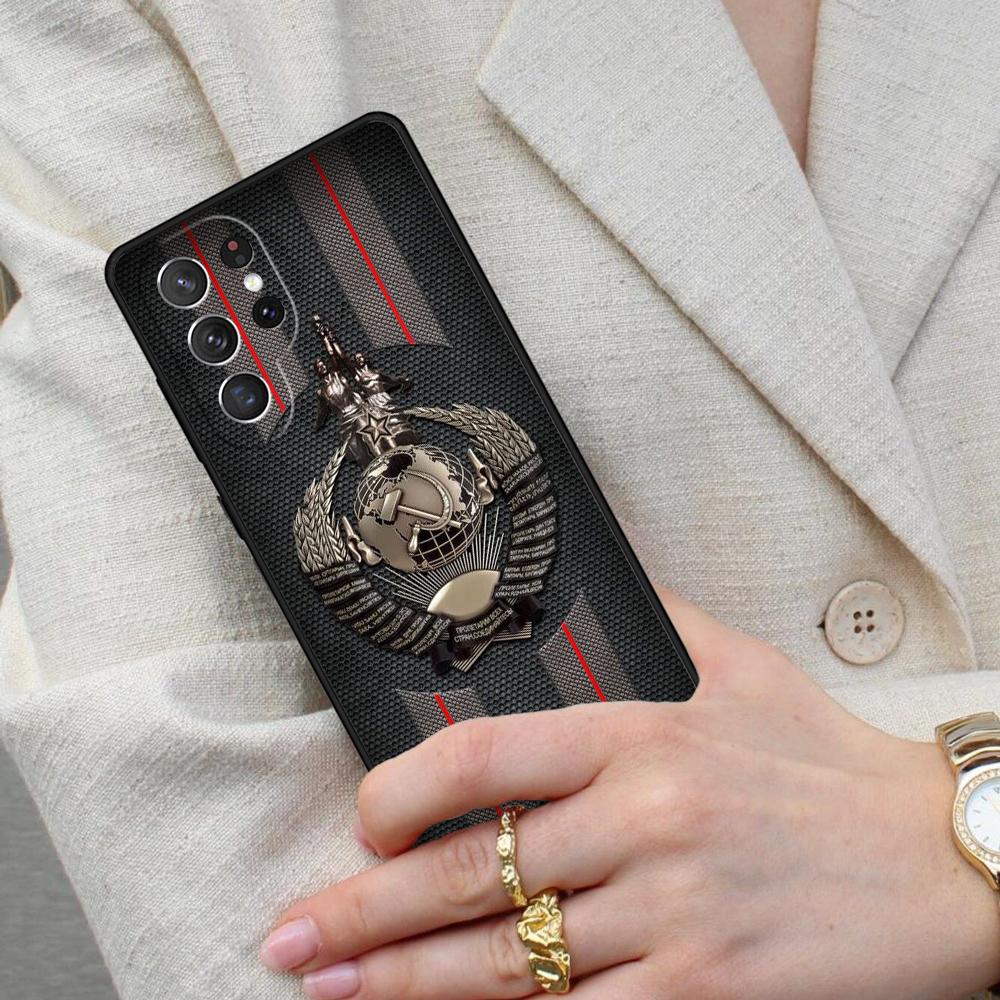 Soviet Union USSR Flag SOFT Cell Phone Case for Samsung Galaxy S26 Ultra S25 S24 S23 S22 S21 S20 Note10 Cover