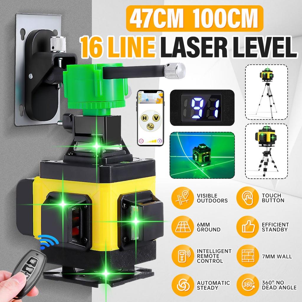 16/12/8 Lines Laser levels APP Control 4D/3D 360 Horizontal&Vertical Cross Self-Leveling Green Beam Measure Tool With 2 Battery