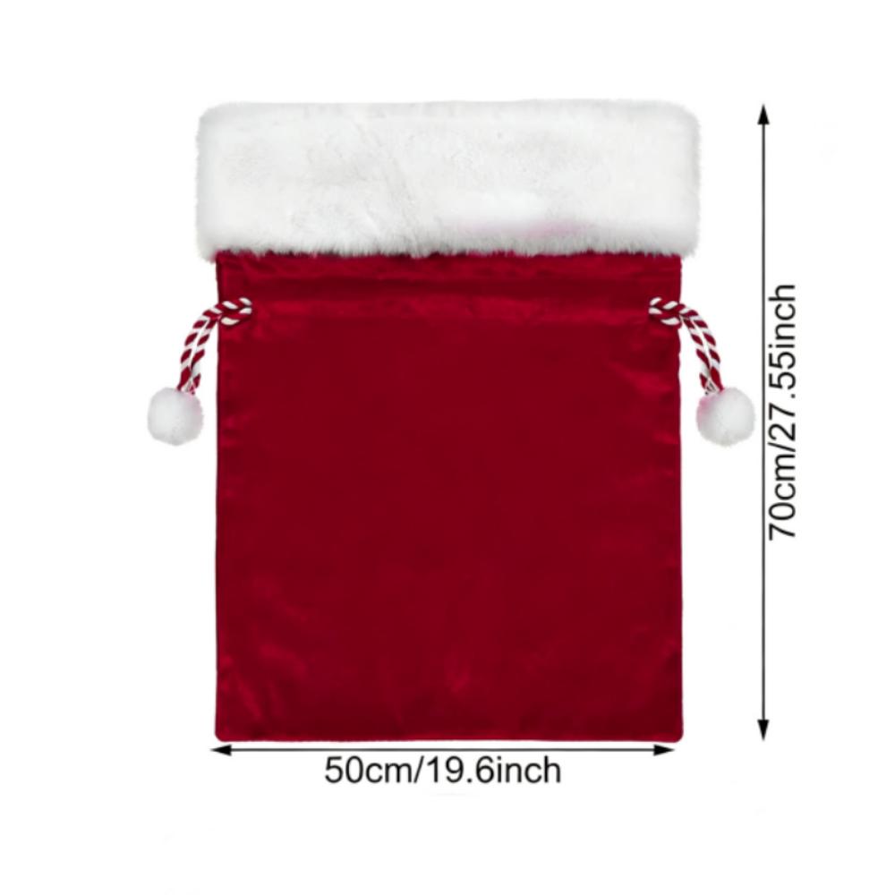 with Drawstring Santa Claus Gift Sack Velvet Christmas Present Bag  Party Supplies