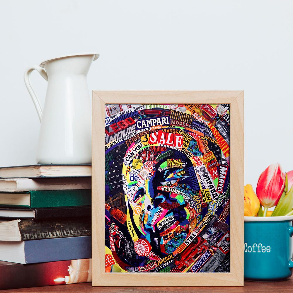 Old Magazine Collage Portrait Painting Print Canvas Poster Modern Abstract Wall Art Colorful Pictures For Living Room Home Decor