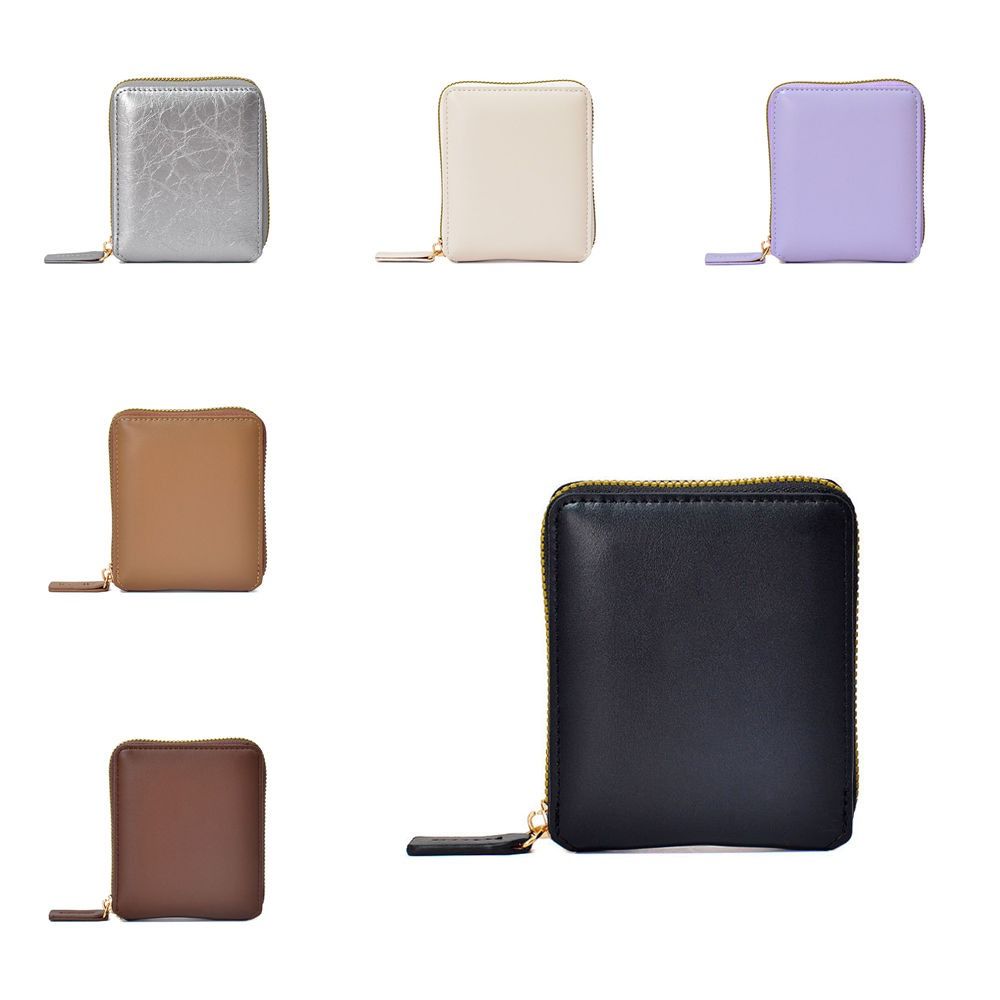 Solid Color PU Zipper Wallet Korean Style Card Holder Portable Solid Color Coin Purse  Outdoor