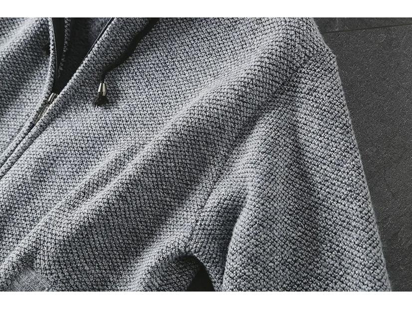 Men's Autumn/Winter Thick Hooded Knitted Cardigan Sweater Jacket