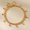 K Gold Plated Inlaid Rhinestone Simple Luxury Ankle Chain For Women