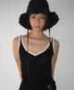 RONRON Dot Frill Bucket Hat Black