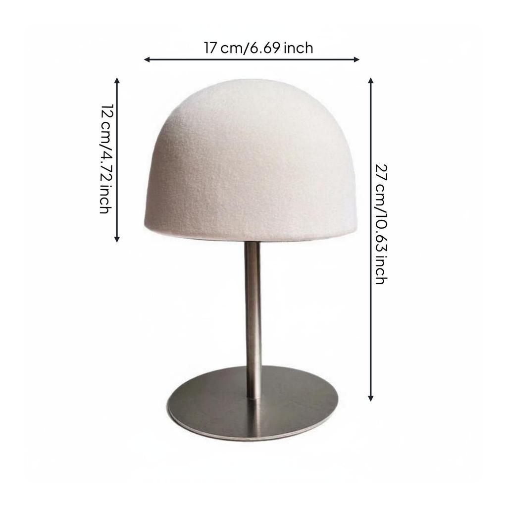 Hat and Hairpiece Holder Stainless Steel Base Display Head Detachable Design