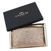 Coach Boxed 18 Crosshatch Zipper Star Sequin Double Card Slot Leather Clutch Women Clutch Gold 38641-SVGD
