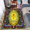 Vintage Style Carpet with Key Symbol, Floral Patterns, and Colorful Design Suitable for Use As an Anti-slip for Living Room Bedroom Sofas