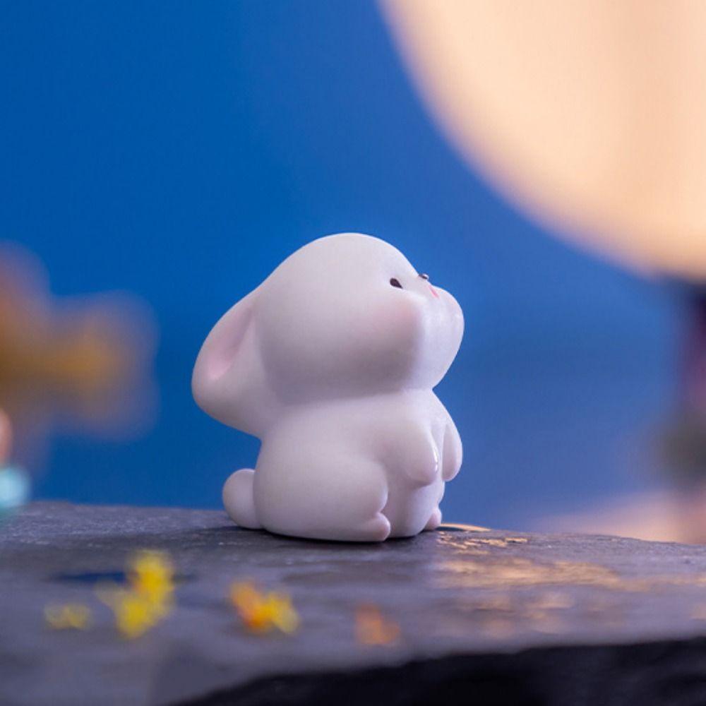 Cartoon Bunny Micro Landscape Chinese Style Bunny Statue  Mid-Autumn Festival