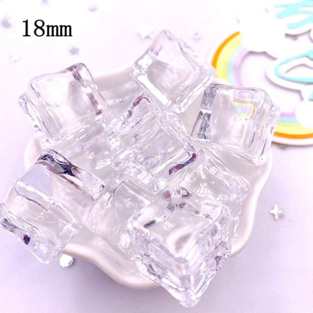 5PCS Resin Clear 3D Large Ice Cubes Flatback Scrapbooks Foots Figurines DIY Home Party Decor Accessoires Miniatures Crafts