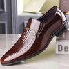Men Leather Shoes Patent Leather Business Shoes Pointed Toe Platform Work Men Loafers New In Plus Size
