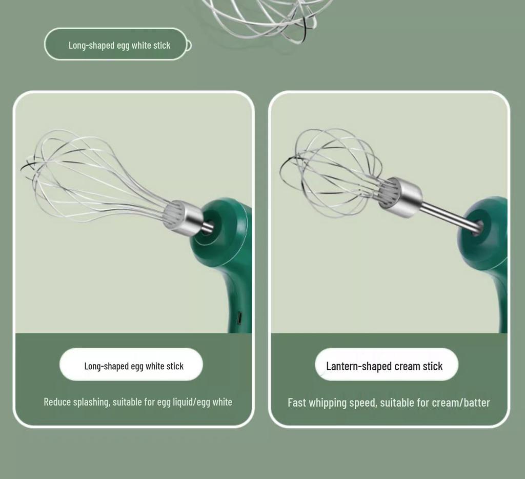 Cordless Automatic Electric Egg Beater & Handheld Whisk for Baking