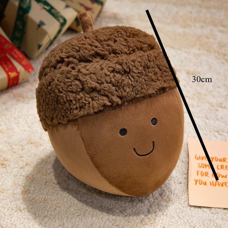 Cartoon Happy Chestnut Family Plush Toys Cotton Stuffed Smile Hazelnut Doll Soft Cozy Throw Pillow Kawaii Kids Gift Home Decor
