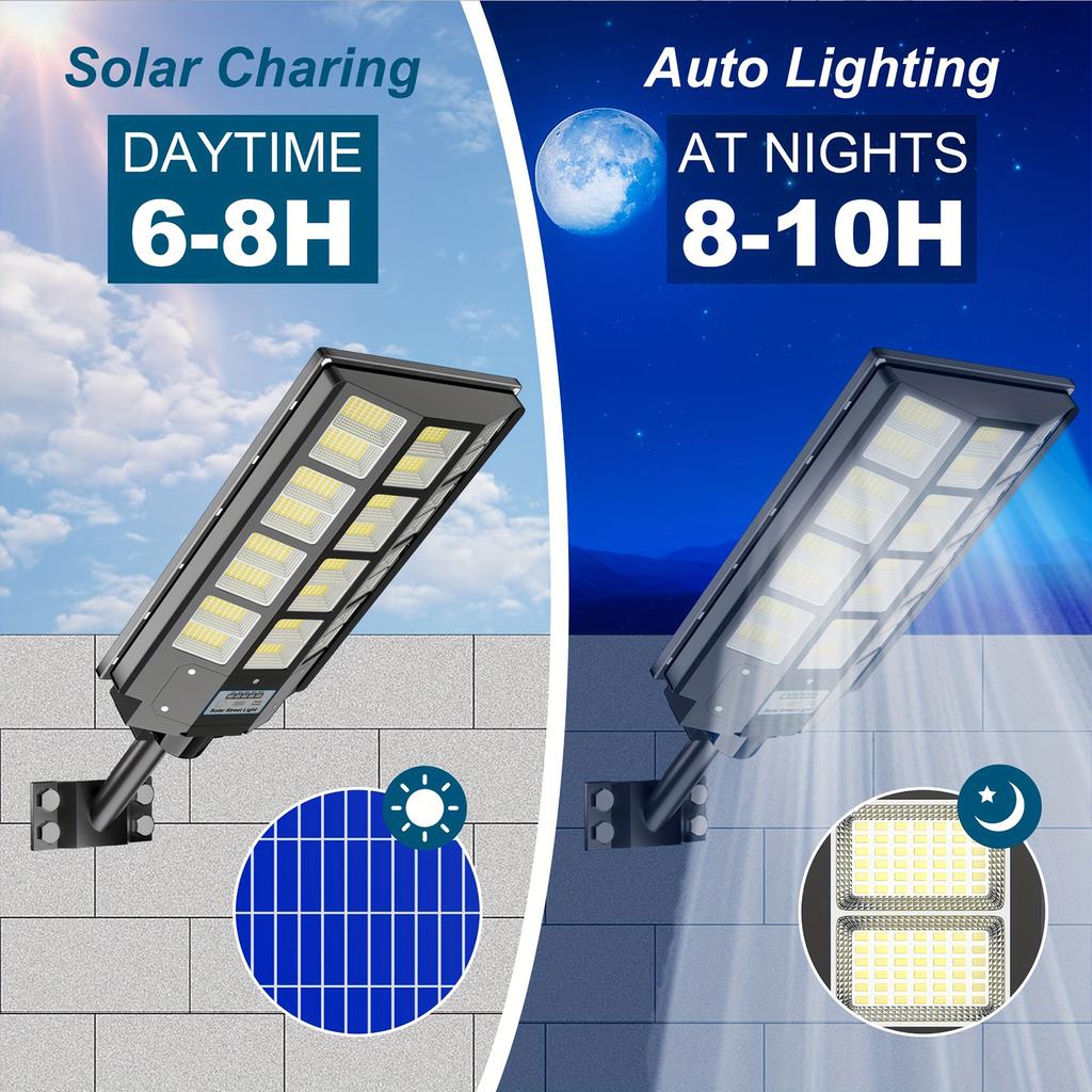 5000W LED Solar Street Light Motion Sensor Waterproof Security Solar Lights Outdoor with Remote Control for Outside Garden Yard