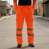 Work Pants Elastic Waist Tear-Resistant Fabric High-Visibility Double-Layer Reflective Strips Safety Pants Heavy-duty Workwear