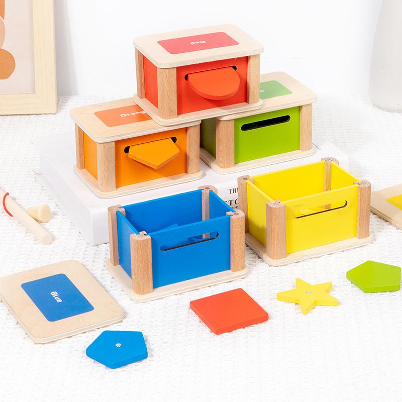 Children'S Early Education Educational Montessori Teaching Aids Color Classification Coin-Operated Magnetic Fishing Geometric Shape Toys