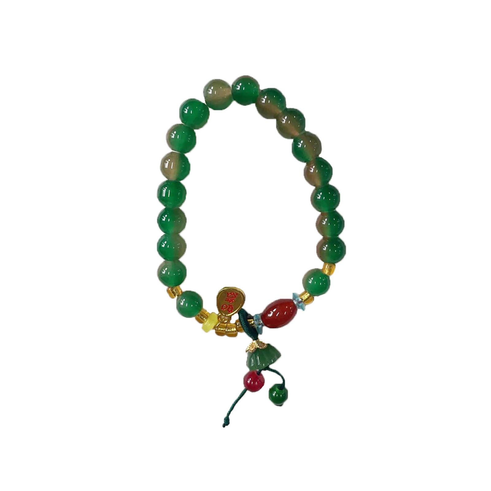 

Красочный браслет из эластичных бусин из нефрита, Нефритовый браслет для женщин, Браслет из нефрита ручной работы One Size