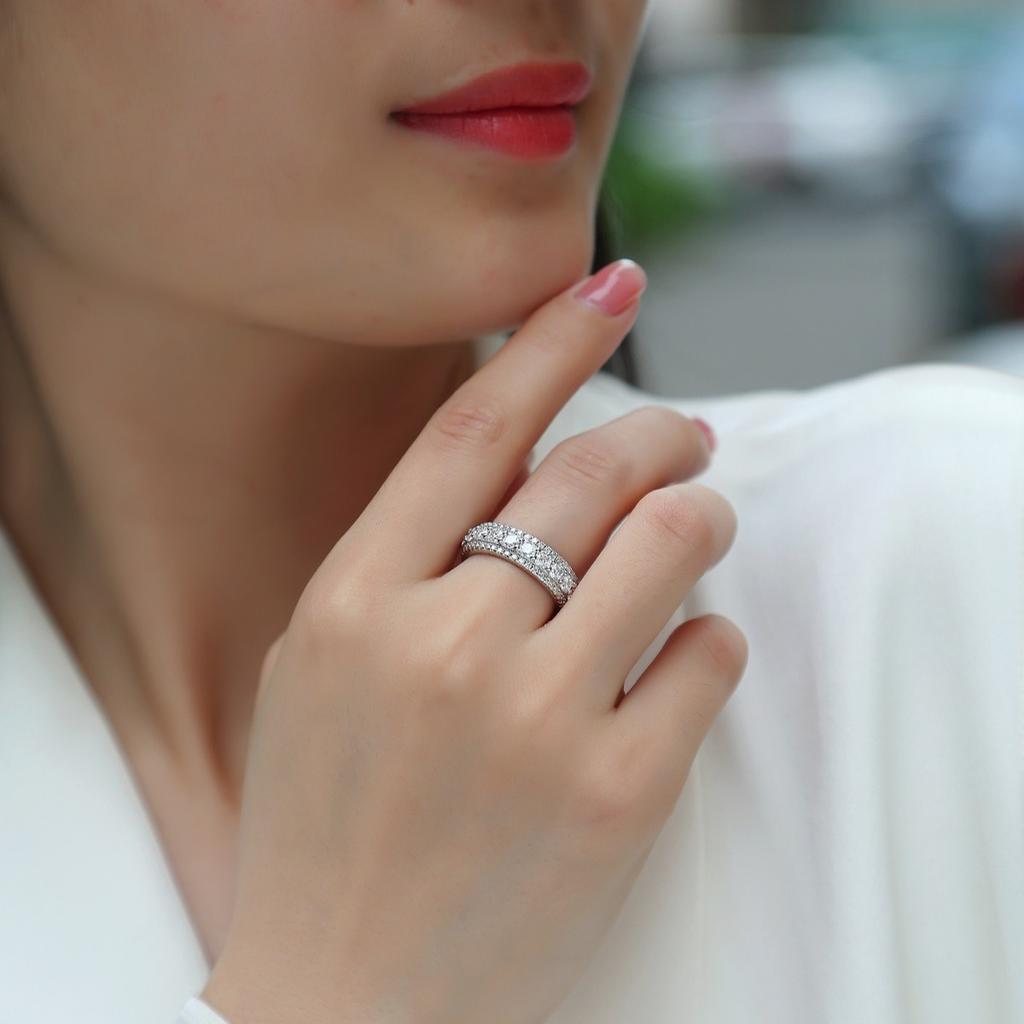 S925 Silberring Moissanit Geschlossener Ring