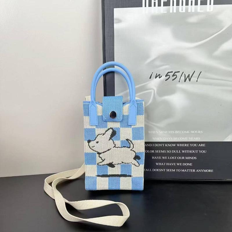 Premium Sense Ns Mobile Phone Bag New Cartoon Knitted Bag Dopamine Niche Versatile Messenger Shoulder Bag Handbag