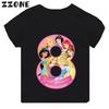 Different Princess Cinderella Number Print Girls Clothes 1 2 3 4 5 6 7 8 9 Years Birthday Kids Tshirt Baby Boys Children T-Shirt