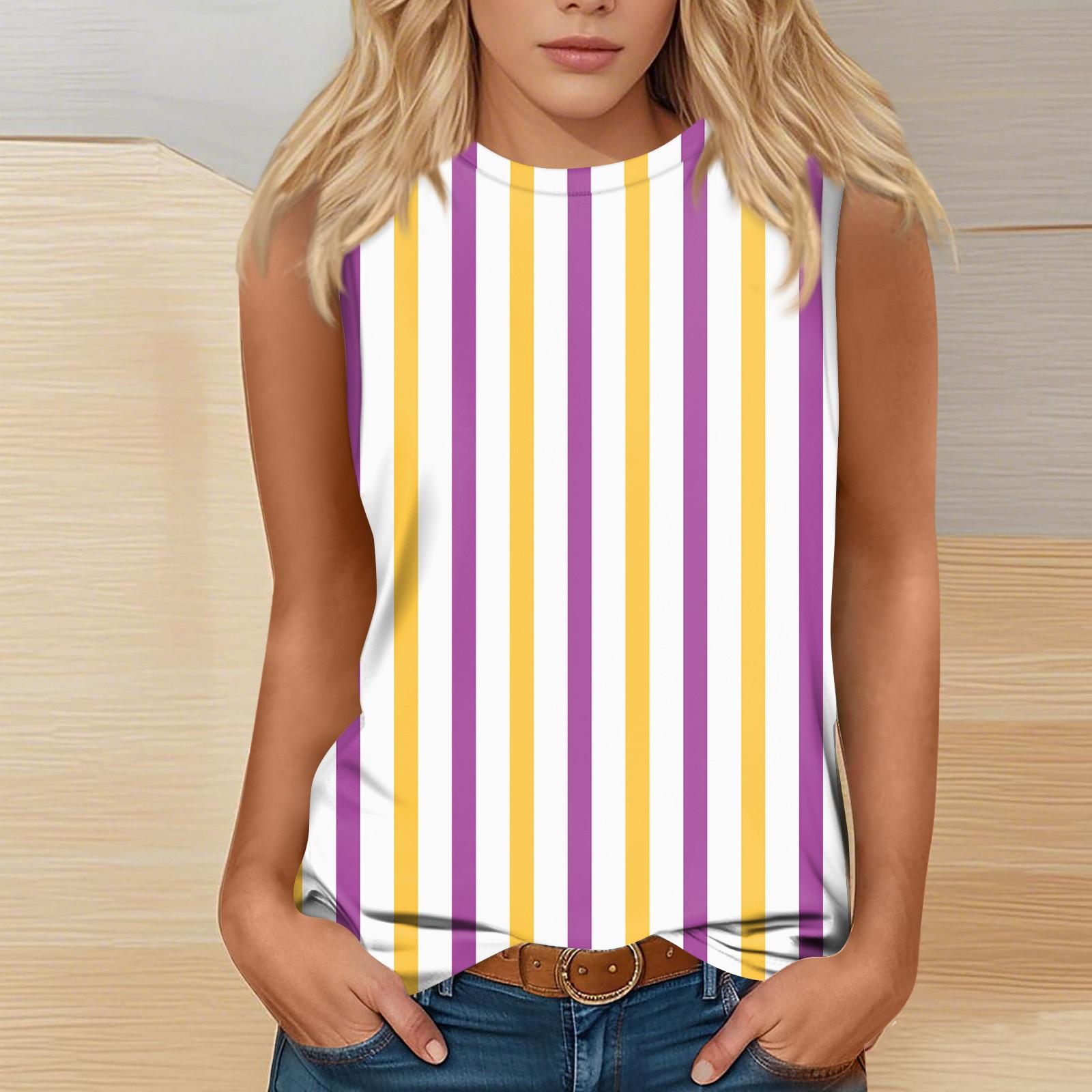 

Жіноча модна повсякденна великодня футболка без рукавів з круглим вирізом і принтом S бежевий