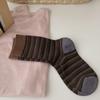 Ladies Spring and Autumn New Classic Color Matching Stripes Boneless Tube Socks