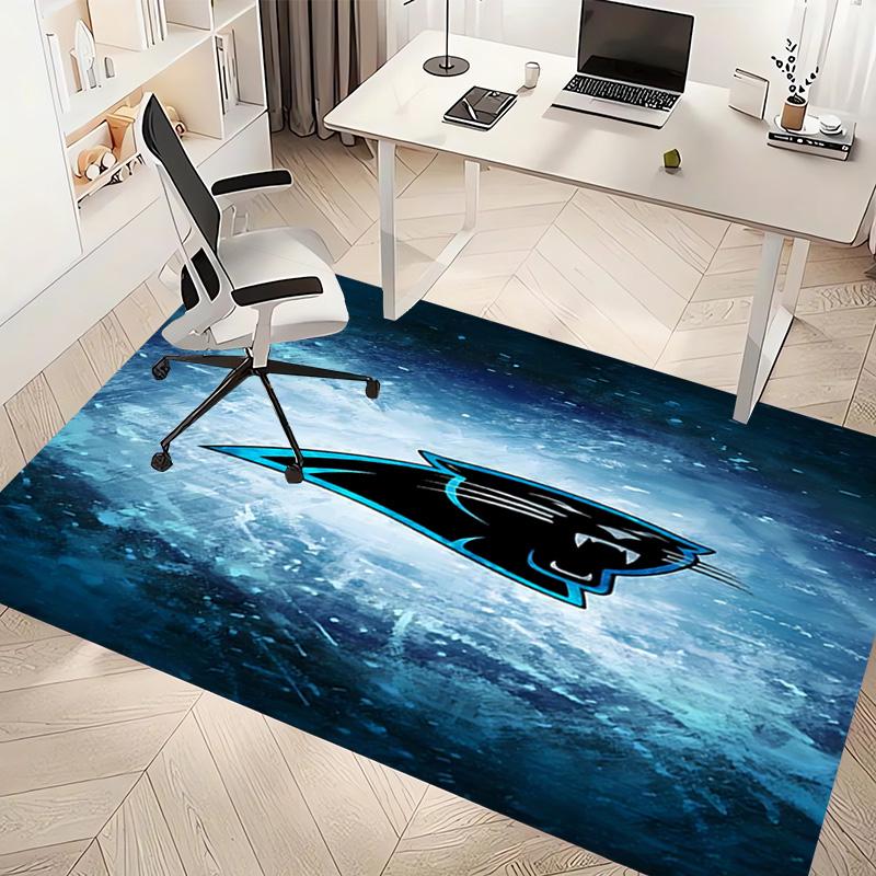 1pc Carolina Panthers Print Area Rug - Soft, Washable Non-Slip Indoor Mat, Living Room, Home Office Decorative Rug,Office Decorative